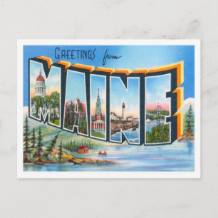 Maine Greetings From US States Postcard