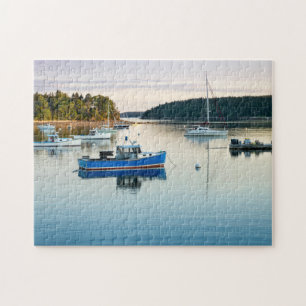 Maine harbour at sunset jigsaw puzzle