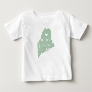 Maine Home Grown   Editable Colours State Map Baby T-Shirt