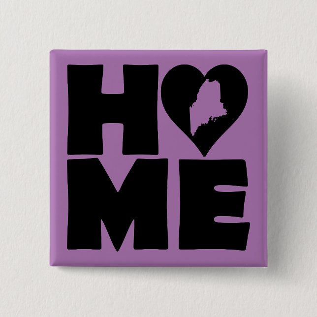 Maine Home Heart State Button Badge Pin (Front)