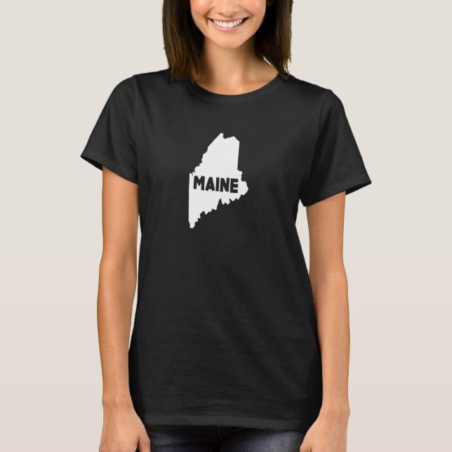 Maine Home State Us Map  Down Easters T-Shirt (Front)