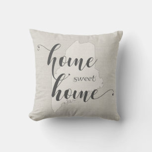 Maine - Home Sweet Home burlap-look Cushion