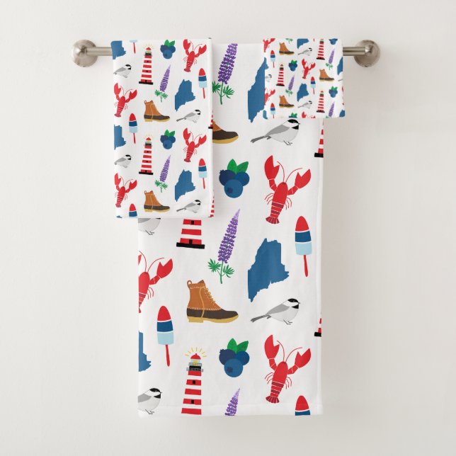 Maine Icons Bath Towel Set (Insitu)