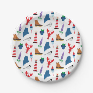 Maine Icons Paper Plate