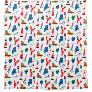 Maine Icons Shower Curtain