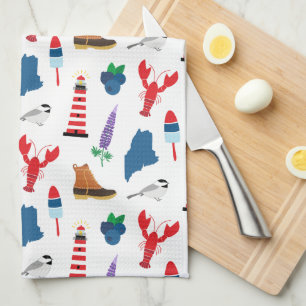 Maine Icons Tea Towel