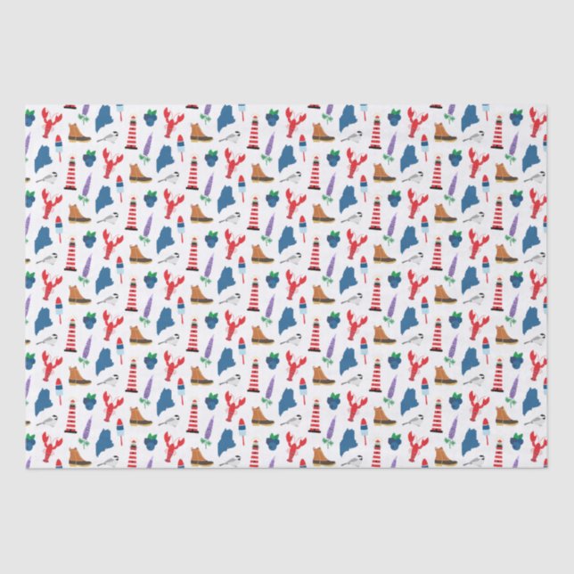 Maine Icons Tissue Paper (Front)