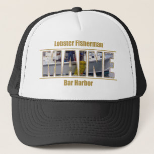 MAINE Image Text Series - Lobster Fisherman Trucker Hat