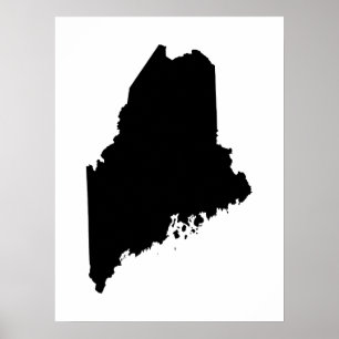 Maine in Black and White Poster