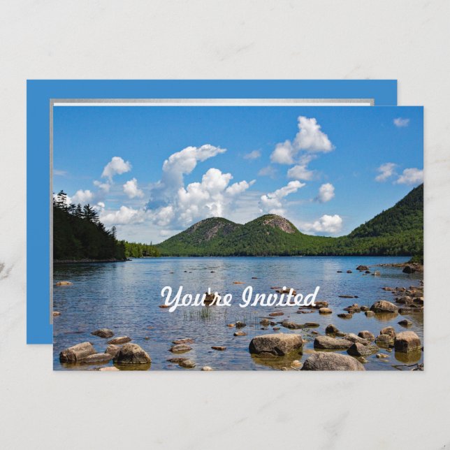 Maine Jordan Pond Photo Birthday Invitation (Front/Back)