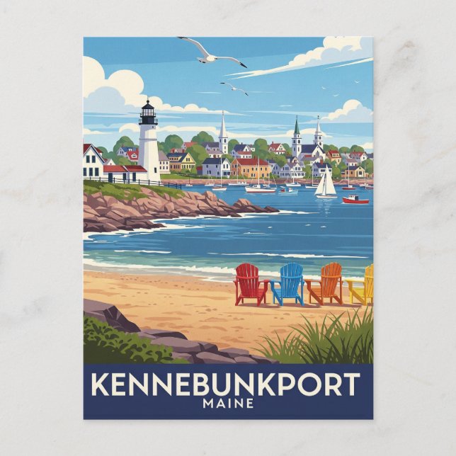 Maine Kennebunkport Travel Postcard (Front)
