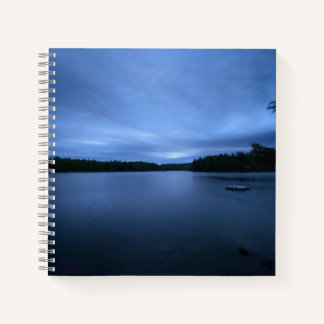 Maine Lake in Blue Hard Cover Journal