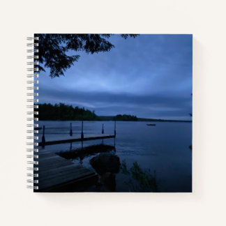 Maine Lake with Dock Hard Cover Journal