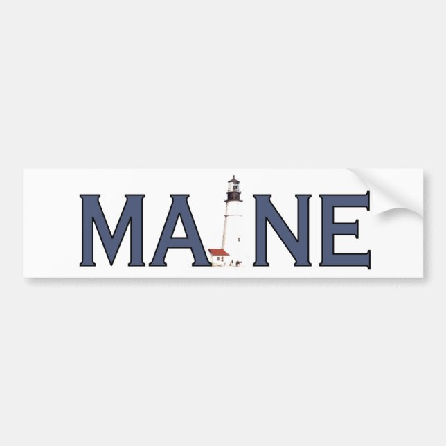 Maine Lighthouse Bumper Sticker (Front)