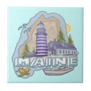 Maine Lighthouse Ceramic Tile