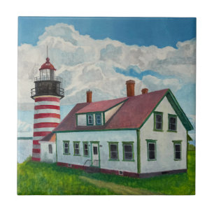 Maine Lighthouse Ceramic Tile