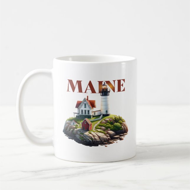 Maine Lighthouse Coffee Mug (Left)