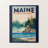 Maine Lighthouse Painterly Illustration Travel Art