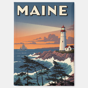 Maine Lighthouse Travel Magnet