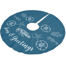 Maine Lobster and Shells Tree Skirt