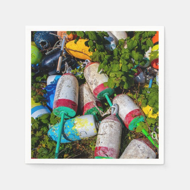 Maine Lobster Buoys Napkin (Front)