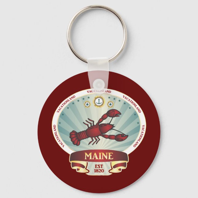 Maine Lobster Crest Key Ring (Front)