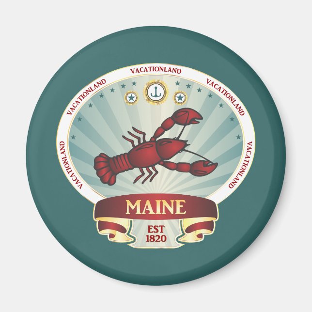 Maine Lobster Crest Magnet (Front)