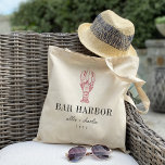 Maine Lobster Destination Wedding Welcome Tote Bag<br><div class="desc">Welcome guests to your destination wedding with these chic and modern personalised tote bags. Design features a lobster outline illustration in red with your wedding destination beneath (shown with Bar Harbour, Maine) in classic serif lettering. Add your names beneath in handwritten cursive script, as well as the year. Colours can...</div>