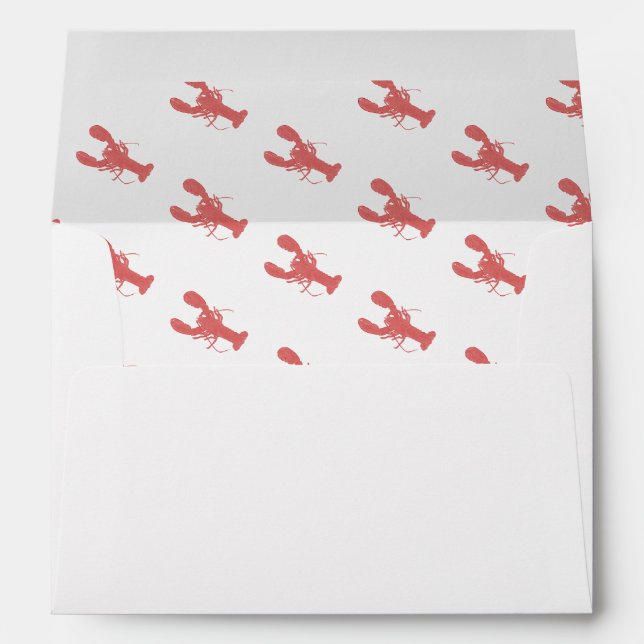 Maine Lobster Envelope. Maine Wedding.    Envelope (Back (Bottom))