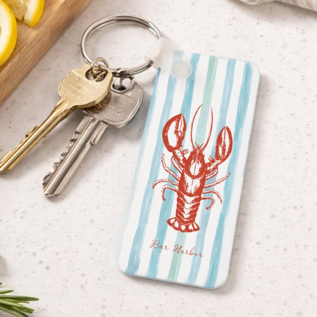 Maine Lobster Fisherman Core Stripes Key Ring (Creator Uploaded)