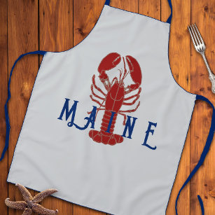 Maine Lobster Grey Long Apron