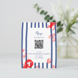 Maine Lobster Oysters Clams East Coast Wedding RSVP Card