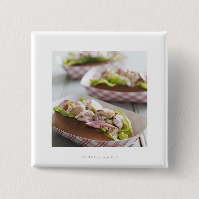 Maine Lobster Roll 15 Cm Square Badge (Front)