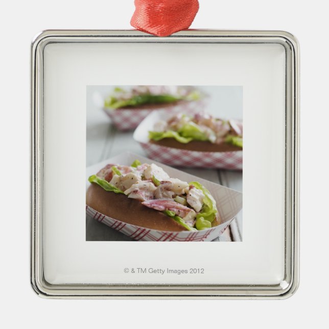 Maine Lobster Roll Metal Ornament (Front)