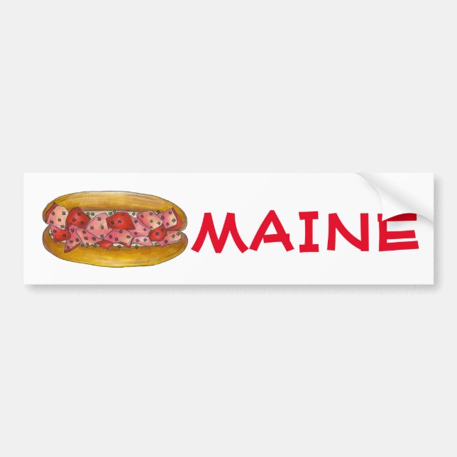 Maine Lobster Roll Sandwich Bumper Sticker (Front)