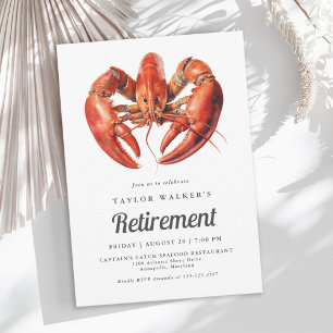 Maine Lobster Seafood Retirement Party Invitation