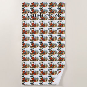 Maine Lobster Summer Fun Thunder_Cove Beach Towel