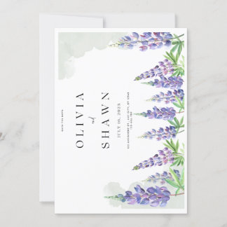 Maine lupin Wedding Save the Date Invitation