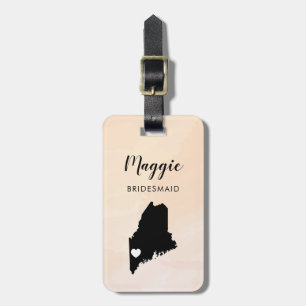 Maine Map Luggage Tag, Wedding Party Welcome Tag