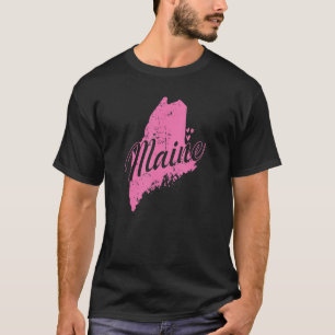 Maine Map Outline USA America T-Shirt