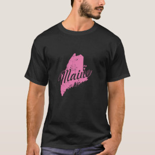 Maine Map Outline USA America  T-Shirt