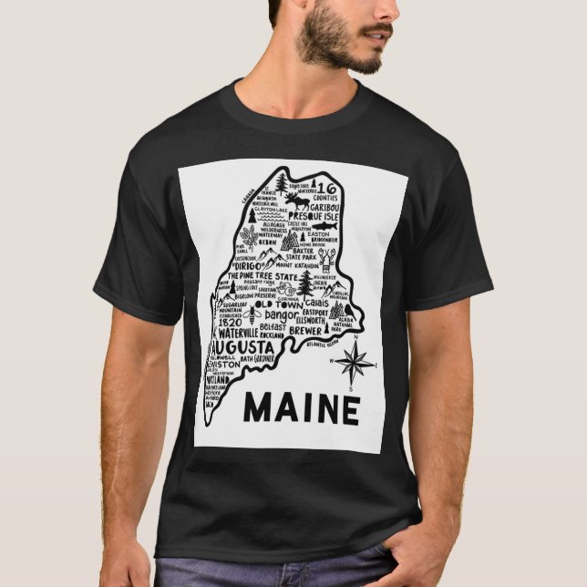 Maine Map T-Shirt (Front)