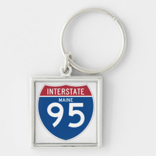 Maine ME I-95 Interstate Highway Shield - Key Ring