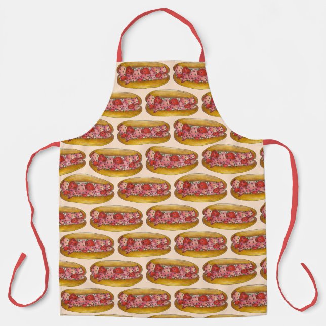 Maine ME Lobster Roll Sandwich Foodie Seafood Food Apron (Front)