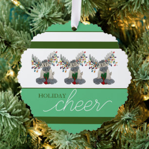 Maine ME Moose Antlers Christmas Lights Holiday Tree Decoration Card