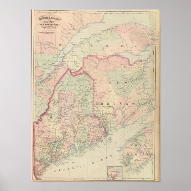 Maine, New Brunswick Poster (Front)