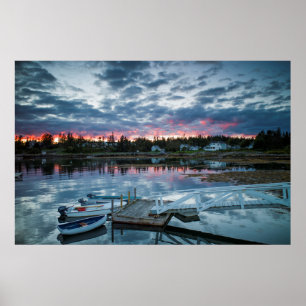 Maine, Newagen, sunset harbour 2 2 Poster