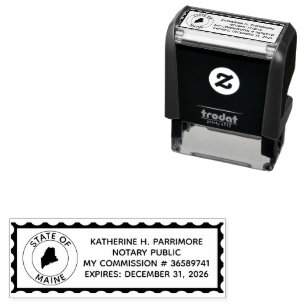 Maine Notary Public Self Inking Rubber Stamp