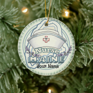 Maine Nurse Ceramic Ornament
