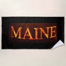 Maine on Fire Beach Towel